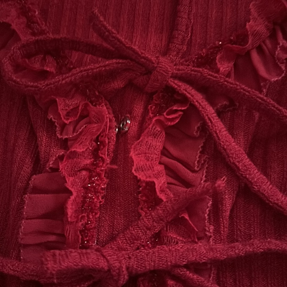 Red Ruffle Top - Picture 3 of 4